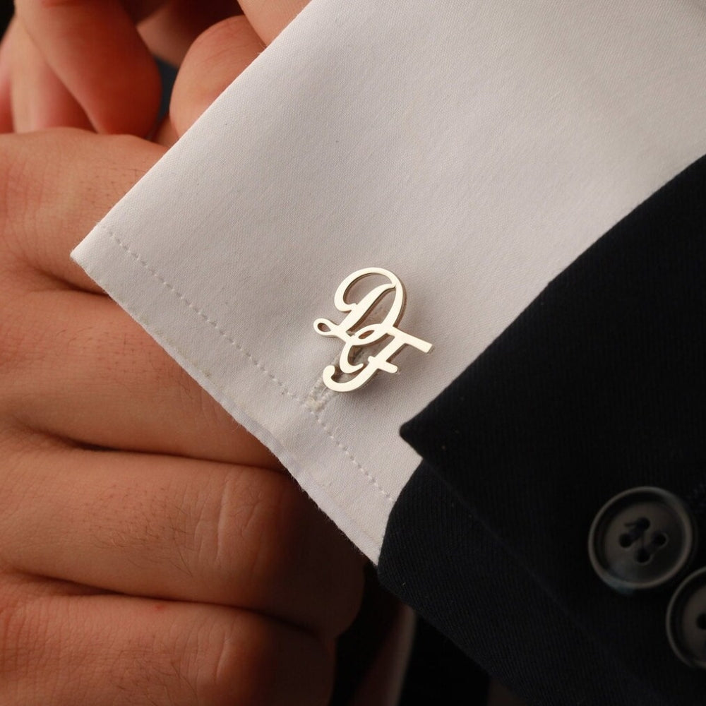 Personalised Monogram Cufflinks for Groom - Giva