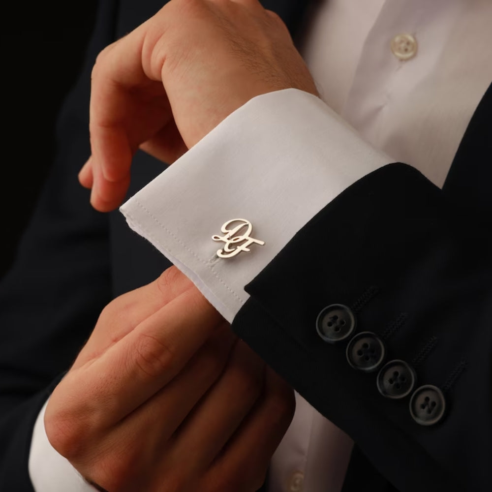 Personalised Monogram Cufflinks for Groom - Giva
