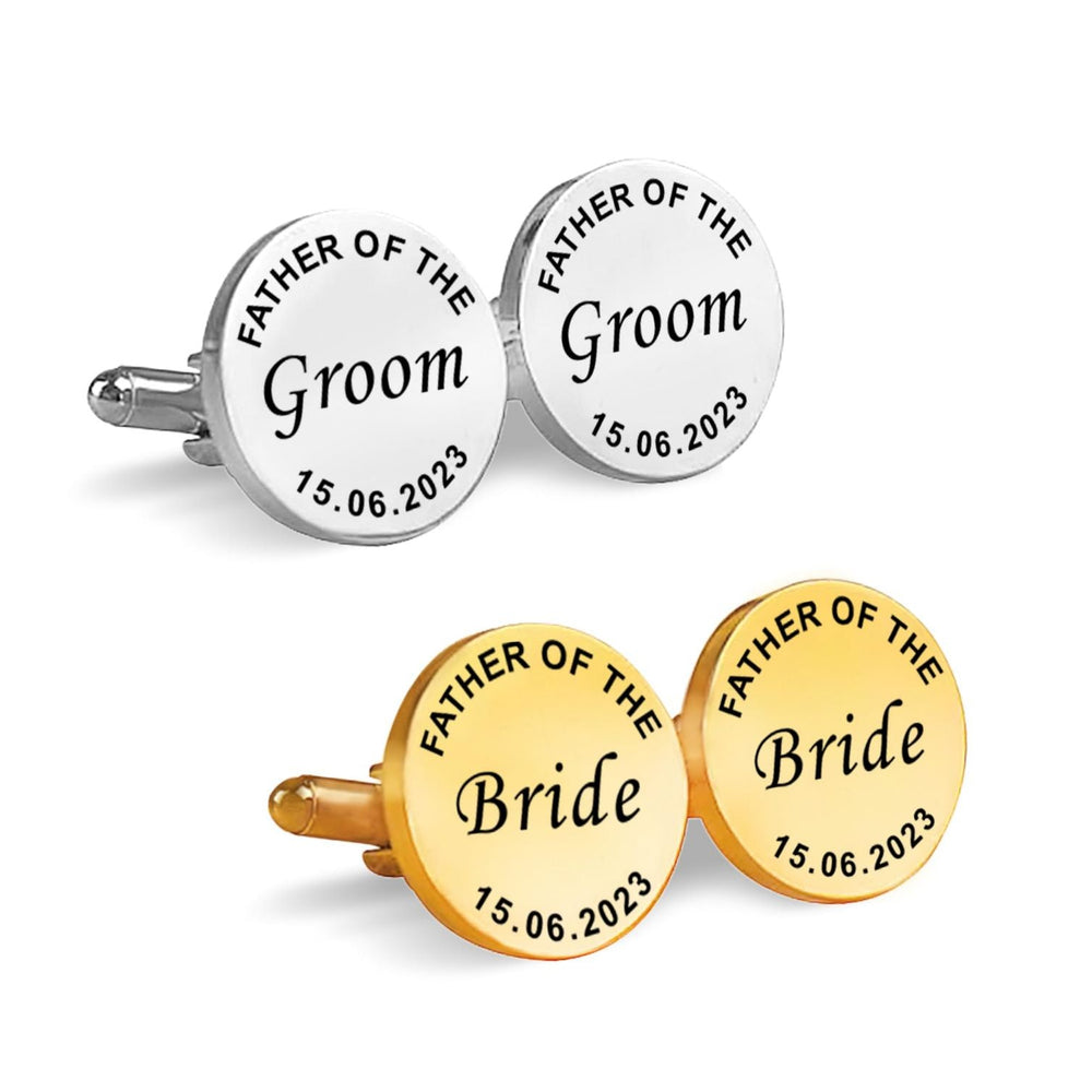 Personalized Dates Quotes Father Of Bride Or Groom & Date Cufflink For Men And Boys 1 Pair - Giva