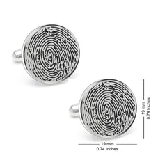 Personalized Fingerprint Round Shaped Cufflink for Men and Boys - Giva
