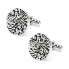 Personalized Fingerprint Round Shaped Cufflink for Men and Boys - Giva
