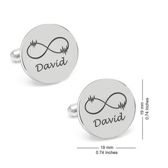 Personalized Infinity Symbol & Last Name Cufflink For Men And Boys 1 Pair - Giva