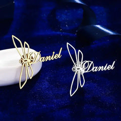 Personalized Name Dragonfly Brooch