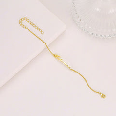 Minimalist Custom Name Bracelet in Gold / Silver / Rose Gold Personalized Couples Bff Friendship Customized Chain Bracelet Name Bracelets