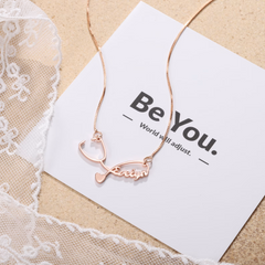 Custom Nurse Stethoscope Necklace with Personalized Name - Handcrafted Pendant for Medical Professionals - Ideal Gift for Graduation