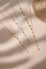 Custom Lariat Name Necklace | Personalized Y Necklace | Dainty Drop Name Jewelry | Initials Necklace for Women | Unique Gift for Her